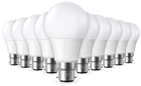 Arum Lighting Lot de 10 Ampoules LED B22 8,5W équivalence 60W 806lm Blanc chaud 2700K, Non-Dimmable Classe F
