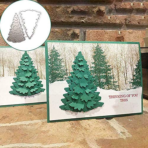 Julgran metall stansning, god jul gran snö skärning schabloner för gör-det-själv prägling foto dekorativa pappersformer scrapbooking korttillverkning