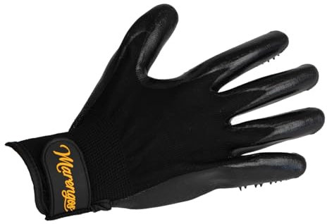 Marengos - Putz- & Pflegehandschuhe – Fellpflegehandschuh mit weichen Noppen - Fellwechselhelfer für die Pferdepflege – Handschuh zum Striegeln – Pferdezubehör in schwarz – Einheitsgröße