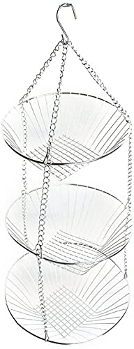 Hängekorb aus Draht mit 3 Ebenen, Obstschaukel, Gemüse-Küche, Aufbewahrungskorb für Küche, Wohnzimmer und so weiter.