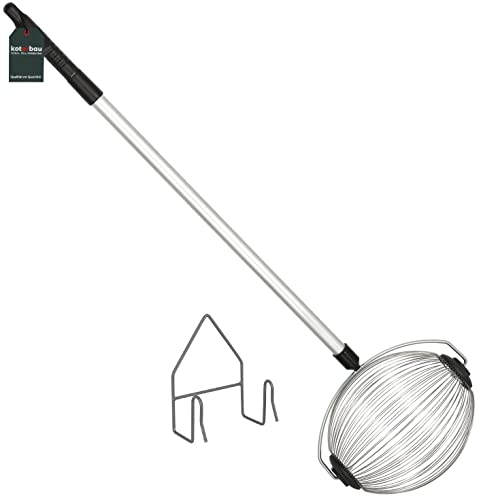 KOTARBAU® Edelstahl-Nusssammler mit Verstellbarem Aluminiumgriff 105-145 cm Obstsammler Rollender