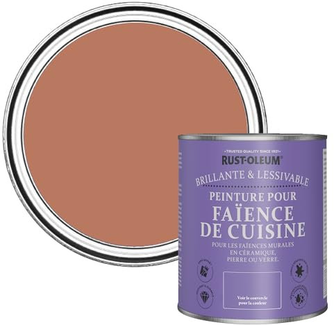 Rust-Oleum Red water resistant Kitchen Tile Paint in Gloss Finish - Siena 750ml