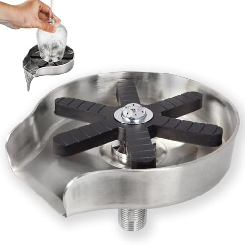 GOLDMAN SERVICE Rince-verre automatique haute pression pour évier – Lave-verres professionnel en acier inoxydable – Nettoyant pour verre idéal pour cuisine et restaurant