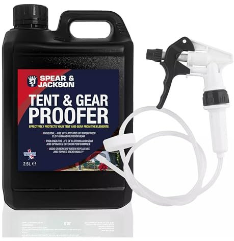 Spear & Jackson Tent and Gear Waterproof 2.5 Litre Spray - Long Hose Trigger - Effectively Protects Tents From The Elements