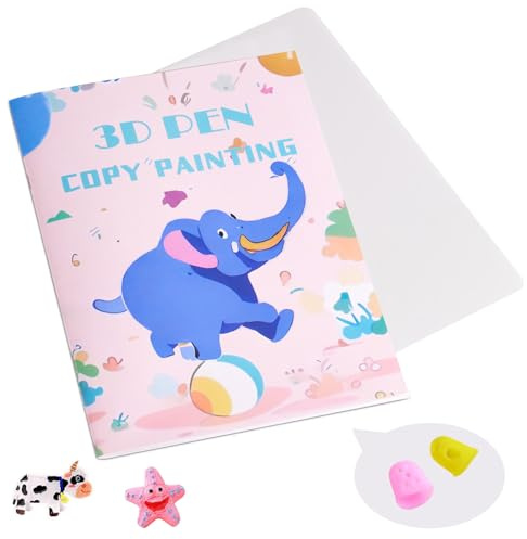 Yungden 3D Printing Drawing Book, Reusable Colorful 40 Patterns 3D Pen Paper Template with a Tranparent Plate, Painting Graffiti Stencil for 3D Pen DIY Creation