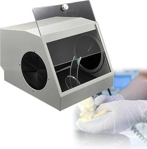 Dental Lab Dust Box with 5500k LED Light, Modular Blast Cabinet Featuring Air Extraction & Filter System, Ensures Dust Containment for Safer Dental Procedures