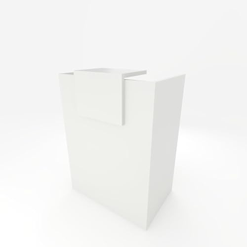 DUÓFIC Mostrador de Recepción y Oficina. Facil Montaje –Color Base Blanco, Color sobremostrador Blanco | 80x105x50 cm | 19mm de Grosor de Tablero | Fabricado en España.