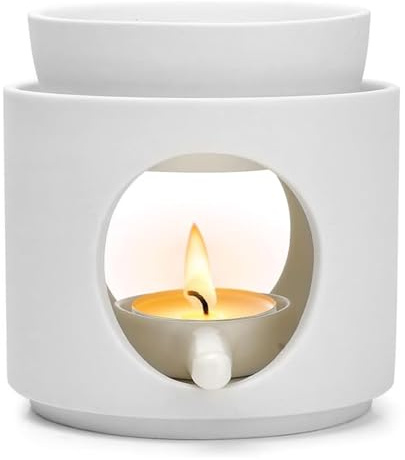 YuLiMirich Duftlampe Teelicht, Duftlampe aus Keramik mit Teelichthalter, Duftlampe für Ätherische Öle, Aromalampe mit Kerzenlöffel, Räucherstövchen Duftlampe für Duftwachs und Duftöl