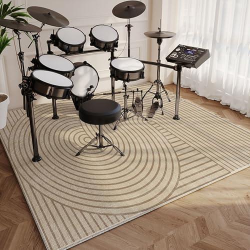 Trommelteppich, Schlagzeugteppich, Schlagzeug-Teppich mit rutschfester Unterseite, schalldichter Musikinstrument-Teppich, professionelles Drum Teppich, Trommelmatte, Schlagzeugzubehör 120 x 80 cm