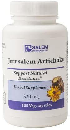 Salem Botanicals Jerusalem Artichoke Capsules - 100 Veg Capsules - Plant Based Inulin Supplement for Digestive Balance, Metabolic Support & Daily Energy Wellness