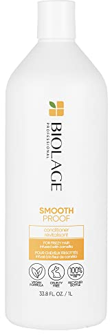 Biolage Smooth Proof Conditioner - Nourishes & Smooths Frizzy Hair, Detangles, Hydrates and Adds Shine, Infused with micro-dosed with Camellia Oil & Glycerin, Vegan & Paraben-Free, 33.8 Fl Oz
