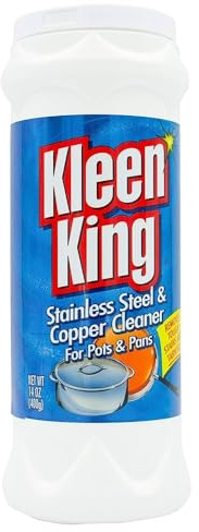 King Kleen köksredskap i rostfritt stål och kopparrengöring (14 oz, 3-pack) hjälper till att ta bort fläckar och fläckar från kastruller och stekpannor, mångsidig metallrengöring, pulverform