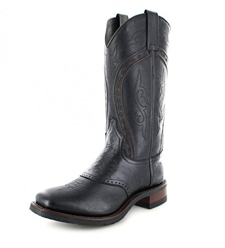 Sendra Boots Herren Cowboy Stiefel 8048 Negro Westernreitstiefel Westernstiefel Schwarz 48 EU