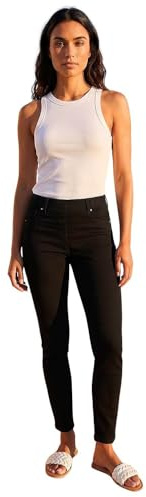 Roman Originals Jeggings for Women UK Jean Ladies Stretchy Trousers Denim Leggings High Waist Rise Pull On Skinny Straight Leg Cotton Pants Smart Casual - Black (31 inch) - Size 18