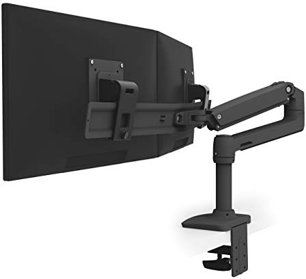 Ergotron – LX Dual Direct Monitor Arm, VESA Desk Mount – for 2 Monitors Up to 25 Inches, 0.9-5kg Each – Matte Black (45-489-224)