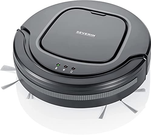 SEVERIN RB 7023 Robot Aspirapolvere Chill®, Aspirapolvere robot per pavimenti e tappeti a pelo corto, Aspirapolvere potente sottile con riconoscimento dei gradini, grigio
