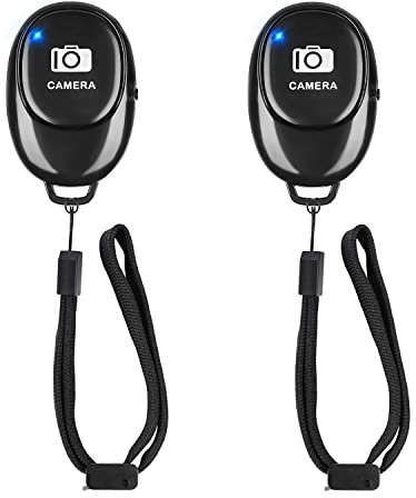 Handy-Kamera-Fernbedienung (2 Stück) für Fotos und Videos, kabelloser Kamera-Fernauslöser, kompatibel mit iPhone/Android-Handy/iPad/Tablets, mit Verstellbarer Handschlaufe