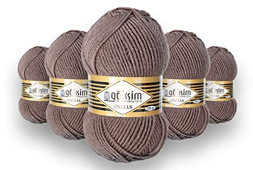 LaVita Garn CHELLS Handstickgarn, 5-Delars Förpackning, 100% Akryl, 1 Kula 100 gr, 170 mt (9796)