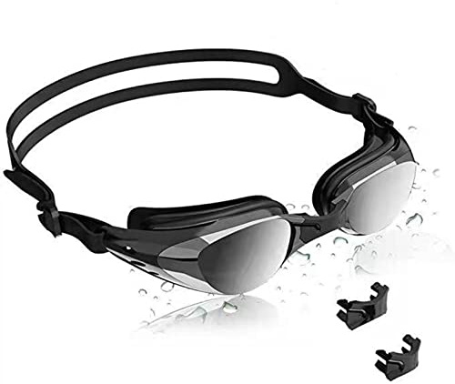 SIXIUDIA Mirror Unisex simglasögon för vuxna, simglasögon med breda glas, självjusterbar näsbrygga, Orbit-Proof tätningar, UV-skydd,