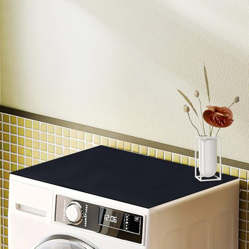 Housse De Protection Machine à Lave 60×60 cm Housse Machine a Laver en Mousse Souple Découpable pour Machine à Laver Ou Sèche-Linge, Housse de Machine à Laver Noir