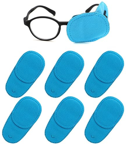 Ryaupy 6 PezziBenda Occhio Pigro Bambini, Eye Patch Coprente per Occhio ambliopia, Riutilizzabili Sull'Occhio, Coprire Gli Occhi Migliorare la Vista, per Bambini e Adulti con Ambliopia e Strabismo