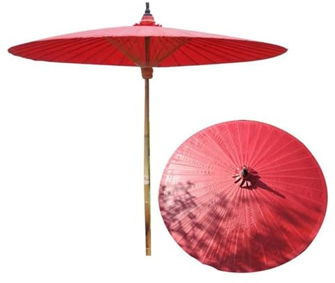 GSKDZG 2m Parasol De Jardin En Bambou Ombrelle De Terrasse, 36 Baleines En Bambou, Parasol De Plage En Plein Air, Protection Solaire, Imperméable, Rond