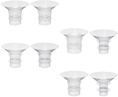 Hohopeti Embouts de Bride en Silicone pour Tire-lait Portable, 8 Inserts de Bride 13-24 Mm, Compatibles Tire-laits Électriques, Accessoires Sûrs et Confortables pour Allaitement Maternel