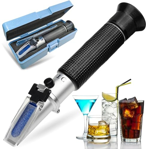 Agriculture Solutions Alcohol Refractometer for Spirit Alcohol Volume Percent Measurement with Automatic Temperature Compensation (ATC), Range 0-80% v/v.