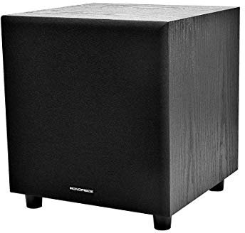 Monoprice 60-Watt Powered Subwoofer - 8 Inch With Auto-On Function, For Studio And Home Theater Black