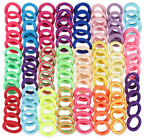 Dadabig 400 PCS Goma de Pelo Niña Gomas Pelo Colores para Cabello, Lazo de Pelo Elástico Mini Bandas de Pelo Sin Dolor para Niñas Bebé (Multicolor)