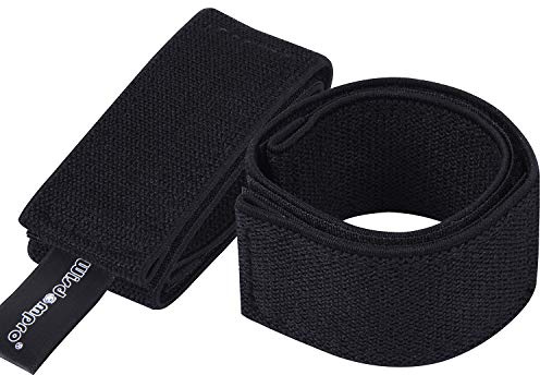 Wisdompro Sangle de Cheville, 1 Paire de Jarretières en Polyester, Pantalons, Bottes, avec Crochet et Boucle pour Échassiers, Mouche, Pêche, Chasse, Randonnée, Cyclisme, Jardinage (14 Pouces Noir)