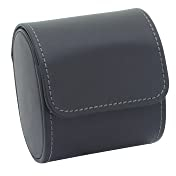 Friedrich23 Uhrenetui - Uhrenrolle Infinity aus Echtleder in schwarz – Platz für 1 Uhr – Druckknopf und Uhrenkissen