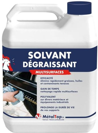 Métaltop - Solvant Degraissant - 5 L - Nettoyage de surfaces métalliques et pièces mécaniques