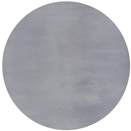 the carpet Cosy kuschelig Warmer Fellteppich, weich und elegant, waschbar und Fußbodenheizung geeignet, Öko-Tex Zertifiziert, Grau, 200 cm Rund