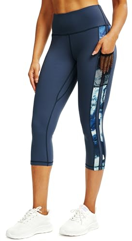 3/4 Sporthose Damen Mit Taschen, Sport Leggings Blickdicht Laufhose, Yogahosen Trainingshose M