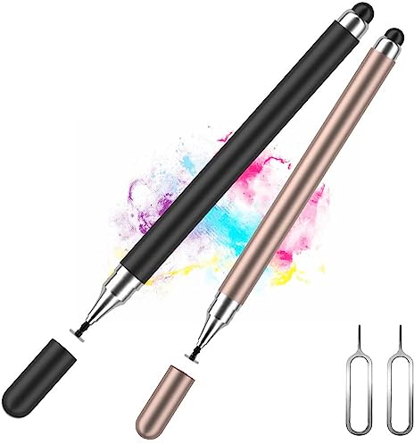 2 in 1 Penna Touch Pennino Tablet Penna,Pennini per Touch Screen, Punta del Disco ad Alta sensibilità della Penna capacitiva,Universale per Apple/Phone/iPad PRO/Mini/Air/Android (2 Pezzi)