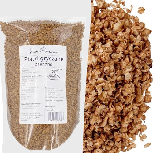 Fiocchi di Grano Saraceno Tostati 1 kg – Cereali Naturali per Colazione Sana, Ricchi di Fibre e Proteine | Senza Zuccheri Aggiunti | KUCHNIA ZDROWIA