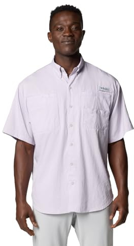 Columbia Men's Tamiami 2 Short Sleeve Shirt, Short Sleeve Shirt, Lavender Pearl, S