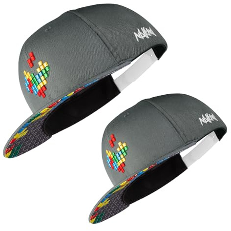 Nebelkind Casquette Snapback-Hommes Femmes Pixel Taille réglable Unisexe Casquette de Baseball de qualité Tendance Style Streetwear Casquette de Baseball avec visière Droite Retro