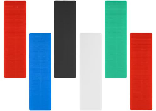 Lot de 72 cales plates en plastique pour vitrages de portes et fenêtres, entretoises de fenêtre et de porte (100 mm x 28 mm x 1/2/3/4/5/6 mm)