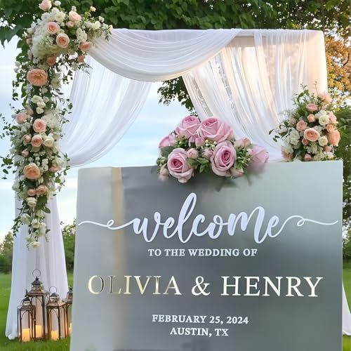 Panneau De Mariage Personnalisé En Acrylique Givré, Panneau De Bienvenue Personnalisé, Panneau De Bienvenue En Acrylique Imprimé En 3D