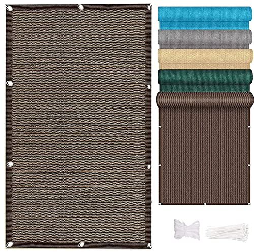 Outdoor Balcony 65x700 cm Garden Cover UV & Wind Protection Brown Cladding with Cable Ties for Patios Decks and Outdoor Spaces.