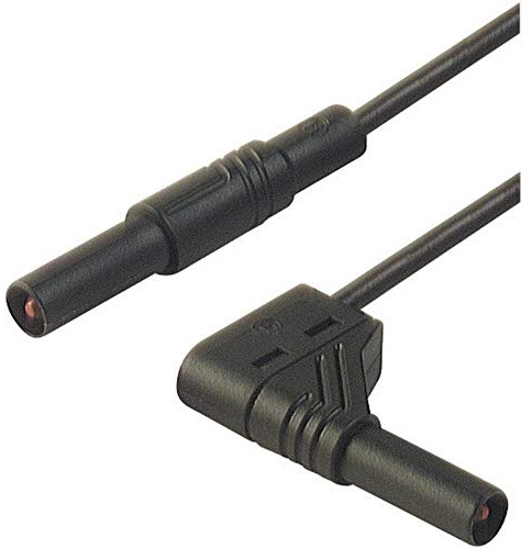 Sicherungshülsen [Kederstecker 4 mm - Kederstecker 4 mm] 2.00 m schwarz SKS Hirschmann MLS WG 200/2 5 SW