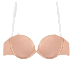 NEXT Damen Leicht gefütterter trägerloser Multiway-BH Multifunktions-BH mit transparentem Rückenteil Praline Nackt 75 C