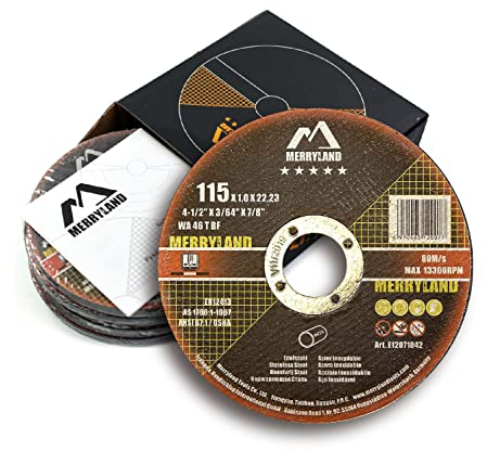 Merryland Cutting Disc 115 Metal for Angle Grinder, 115 X 1.0 X 22.23 mm Cutting Wheel 25 Pieces, INOX Stainless Steel Iron 4.5 inch Type 41, Expert-Line E12071042