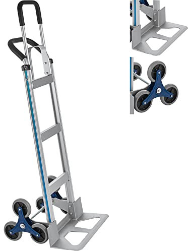 SmarketBuy 550 lb Aluminum Stair Climber Hand Truck 18 x 7.5 Inch Nose Plate Stair Climbing Hand Truck 6 Wheels Hand Truck Dolly (stair climber hand truck)