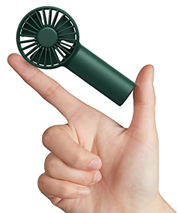 JISULIFE Mini Ventilador de Mano a Batería con Batería de 2000 mAh, Personal Alimentado por USB, 3 Velocidades, Flujo de Aire Mejorado, de Bolsillo Silencioso Recargable-Verde
