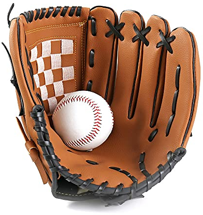 Baseball Handschuhe Softball Handschuhe aus PU-Leder Baseball Glove Batting Handschuhe Training Wettbewerb Handschuh Dauerhaft Softballhandschuhe für Kinder Erwachsene (10.5)
