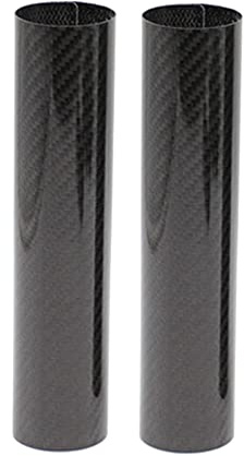 Ronyme 2 pièces Moto Fourche Avant Choc Couverture Garde Protecteur Fibre de Carbone pour Bike, 25CM
