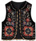 SANSIWU Damen-Weste, Vintage-Stickerei, Blumenweste, ärmellos, Pailletten, Oberbekleidung, Cardigan, Weste, Weste, Leinen, Streetwear, C-schwarz, M